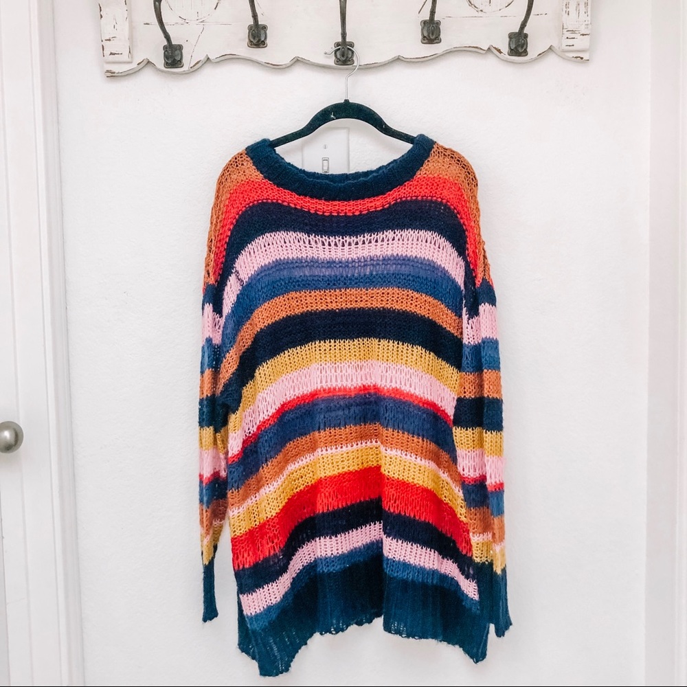 Long striped sweater